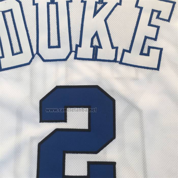 Camiseta NCAA Duke Blue Devils Cam Reddish Blanco